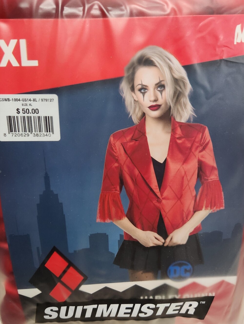 Suitmeister Adult Harley Quinn Red Blazer Jacket Halloween Cosplay Size XL New